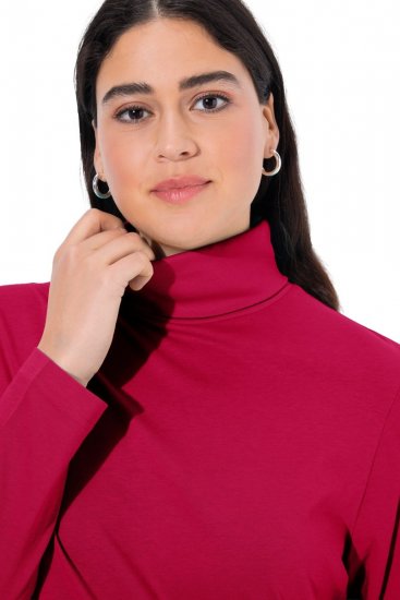 Ulla Popken Basic Long Sleeve Slim Fit Turtleneck Red - φούτερ/Φούτερ με κουκούλα - Ζεστά Φούτερ, Hoodies & Πλεκτά
