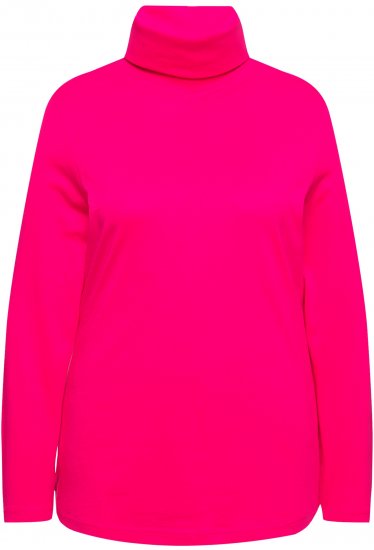 Ulla Popken Basic Long Sleeve Slim Fit Turtleneck Red Pink - φούτερ/Φούτερ με κουκούλα - 