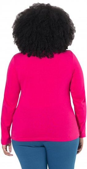 Ulla Popken Basic Long Sleeve Slim Fit Turtleneck Red Pink - φούτερ/Φούτερ με κουκούλα - 