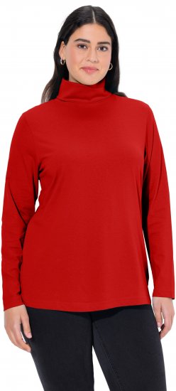Ulla Popken Basic Long Sleeve Slim Fit Turtleneck Dark Berry - φούτερ/Φούτερ με κουκούλα - 