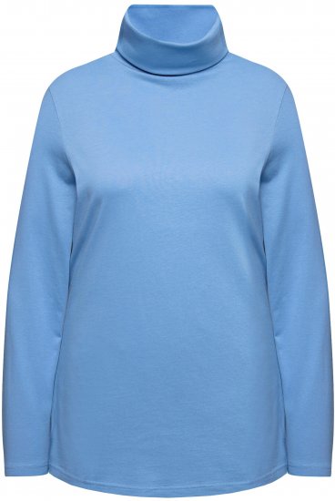 Ulla Popken Basic Long Sleeve Slim Fit Turtleneck Light Cornflower - φούτερ/Φούτερ με κουκούλα - 