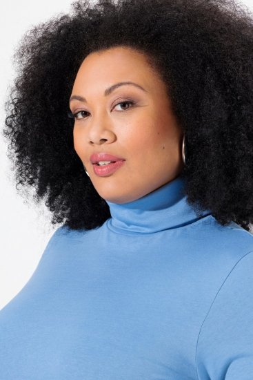 Ulla Popken Basic Long Sleeve Slim Fit Turtleneck Light Cornflower - φούτερ/Φούτερ με κουκούλα - Ζεστά Φούτερ, Hoodies & Πλεκτά