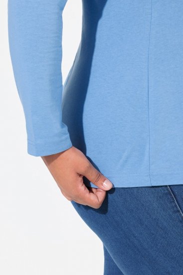 Ulla Popken Basic Long Sleeve Slim Fit Turtleneck Light Cornflower - φούτερ/Φούτερ με κουκούλα - Ζεστά Φούτερ, Hoodies & Πλεκτά