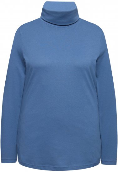 Ulla Popken Basic Long Sleeve Slim Fit Turtleneck Ink Blue - φούτερ/Φούτερ με κουκούλα - 