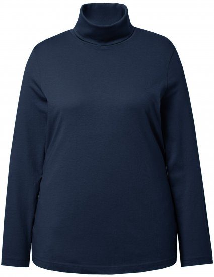 Ulla Popken Basic Long Sleeve Slim Fit Turtleneck Navy Blue - φούτερ/Φούτερ με κουκούλα - 