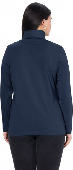 Ulla Popken Basic Long Sleeve Slim Fit Turtleneck Navy Blue - φούτερ/Φούτερ με κουκούλα - 