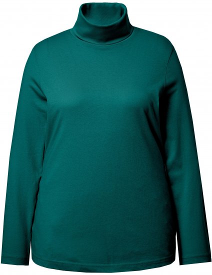 Ulla Popken Basic Long Sleeve Slim Fit Turtleneck Teal Green - φούτερ/Φούτερ με κουκούλα - 