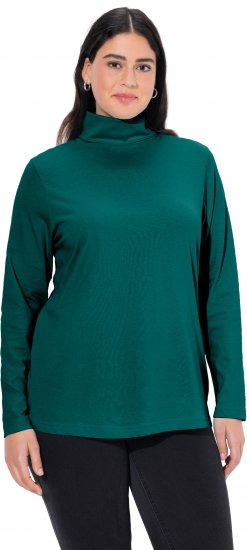Ulla Popken Basic Long Sleeve Slim Fit Turtleneck Teal Green - φούτερ/Φούτερ με κουκούλα - 