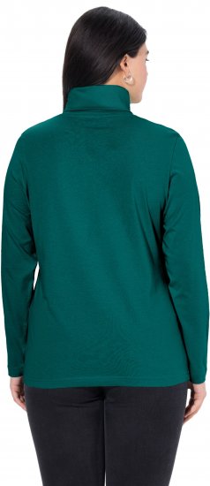 Ulla Popken Basic Long Sleeve Slim Fit Turtleneck Teal Green - φούτερ/Φούτερ με κουκούλα - 