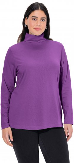 Ulla Popken Basic Long Sleeve Slim Fit Turtleneck Purple - φούτερ/Φούτερ με κουκούλα - 