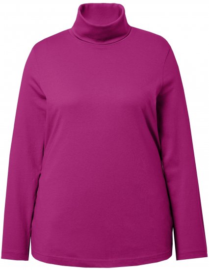 Ulla Popken Basic Long Sleeve Slim Fit Turtleneck Berry - φούτερ/Φούτερ με κουκούλα - 