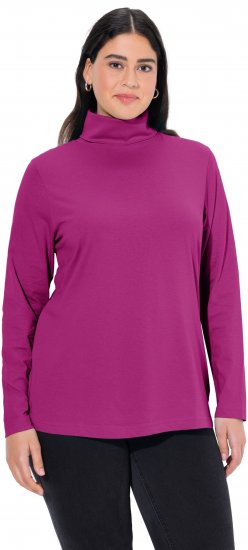 Ulla Popken Basic Long Sleeve Slim Fit Turtleneck Berry - φούτερ/Φούτερ με κουκούλα - 