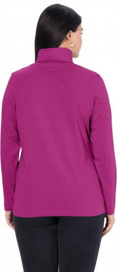 Ulla Popken Basic Long Sleeve Slim Fit Turtleneck Berry - φούτερ/Φούτερ με κουκούλα - 