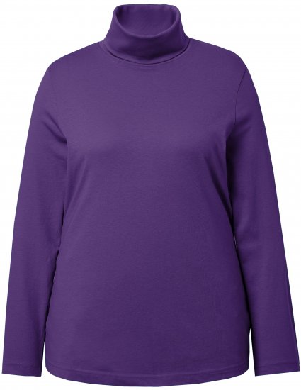 Ulla Popken Basic Long Sleeve Slim Fit Turtleneck Deep Violet - φούτερ/Φούτερ με κουκούλα - 