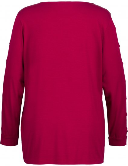 Ulla Popken Rhinestone Accent Statement Cutout Sleeve Stretch Knit Top Wine Red - Τυπωμένα T-shirts για γυναίκες - 
