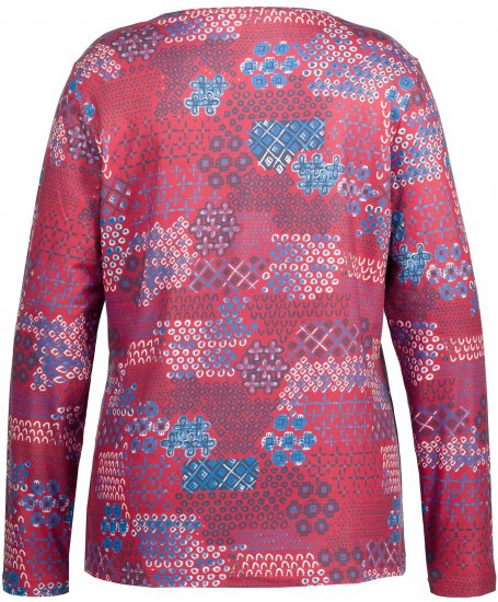 Ulla Popken Graphic Print Recycled Polyester Quick Dry Stretch Top Salsa Red - Τυπωμένα T-shirts για γυναίκες - 