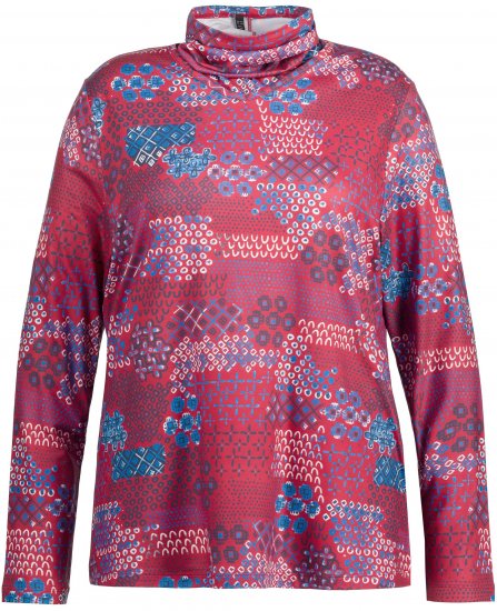 Ulla Popken Graphic Print Recycled Polyester Quick Dry Stretch Top Salsa Red - Τυπωμένα T-shirts για γυναίκες - 