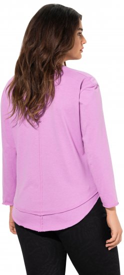 Ulla Popken Layered Look Memories Embroidered Long Sleeve Tee Amethyst - Τυπωμένα T-shirts για γυναίκες - 