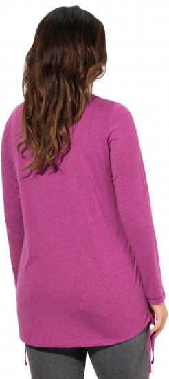 Ulla Popken Tie Hem Long Sleeve Graphic Tee Berry - Τυπωμένα T-shirts για γυναίκες - 