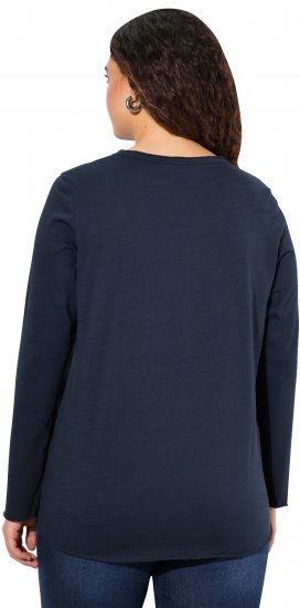 Ulla Popken Star Long Sleeve Graphic Tee Navy Blue - Τυπωμένα T-shirts για γυναίκες - 