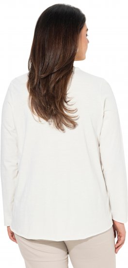 Ulla Popken Star Long Sleeve Graphic Tee Off-White - Τυπωμένα T-shirts για γυναίκες - 