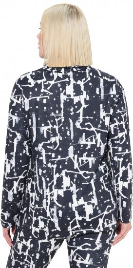 Ulla Popken Quick Drying Abstract Print Tee Black - Τυπωμένα T-shirts για γυναίκες - 