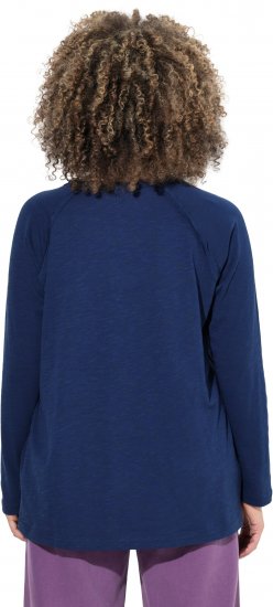 Ulla Popken Inverted Seam Long Sleeve Graphic Tee Ink Blue - Μπλουζάκια - 