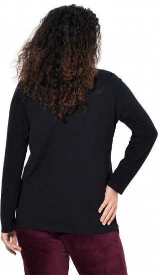Ulla Popken Motivational Graphic Long Sleeve Tee Black - Τυπωμένα T-shirts για γυναίκες - 