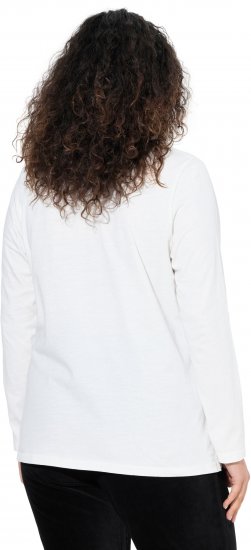 Ulla Popken Motivational Graphic Long Sleeve Tee Off-White - Τυπωμένα T-shirts για γυναίκες - 