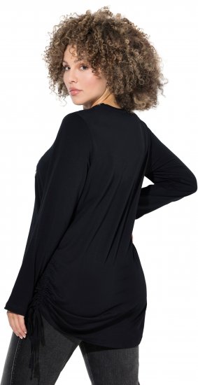 Ulla Popken Your Story Sequined Long Sleeve Tunic Tee Black - Τυπωμένα T-shirts για γυναίκες - 