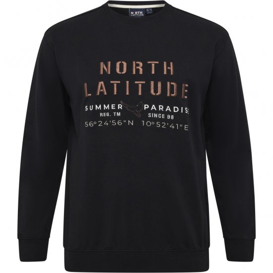 North Latitude Sweatshirt Black - φούτερ/Φούτερ με κουκούλα - φούτερ/Φούτερ με κουκούλα ανδρικά μεγάλα μεγέθη 