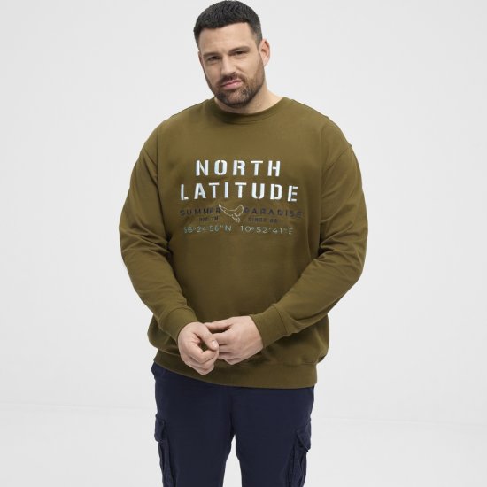 North Latitude Sweatshirt Army Green TALL - ΑΝΔΡΙΚΑ ΡΟΥΧΑ MT-6XLT - Μεγέθη TALL