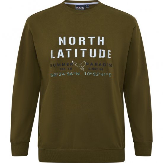 North Latitude Sweatshirt Army Green - φούτερ/Φούτερ με κουκούλα - φούτερ/Φούτερ με κουκούλα ανδρικά μεγάλα μεγέθη 