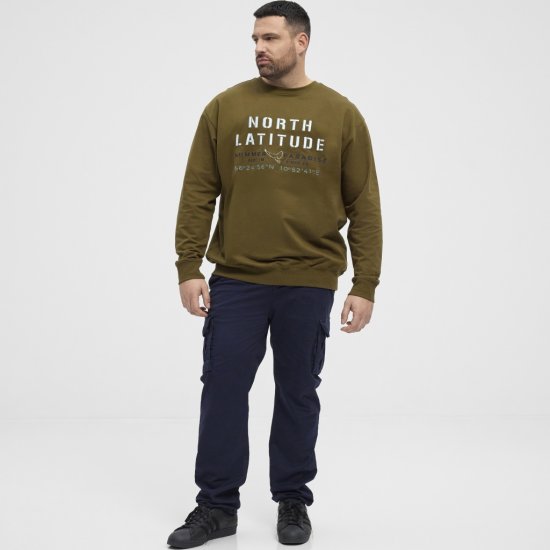 North Latitude Sweatshirt Army Green TALL - ΑΝΔΡΙΚΑ ΡΟΥΧΑ MT-6XLT - Μεγέθη TALL