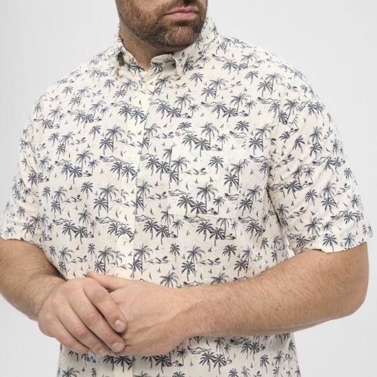 North Latitude Shirt Short Sleeve Off White - Πουκάμισα - Aνδρικά πουκαμισα μεγαλα μεγάλα μεγέθη