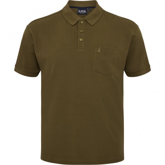 North Latitude Polo Pique Short Sleeve Green - Πόλο μπλουζάκια - Aνδρικά μπλουζακια πολο μεγάλα μεγέθη