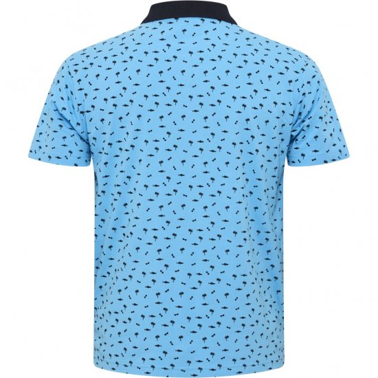 North Latitude Polo Pique Printed Turquoise - Πόλο μπλουζάκια - Aνδρικά μπλουζακια πολο μεγάλα μεγέθη