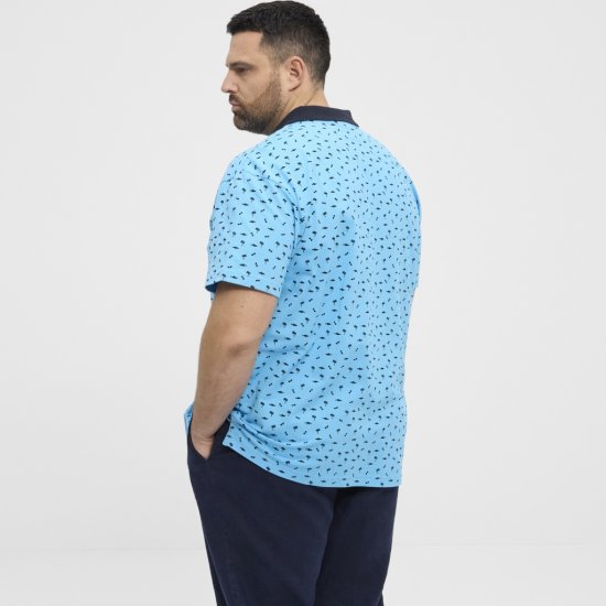 North Latitude Polo Pique Printed Turquoise - Πόλο μπλουζάκια - Aνδρικά μπλουζακια πολο μεγάλα μεγέθη