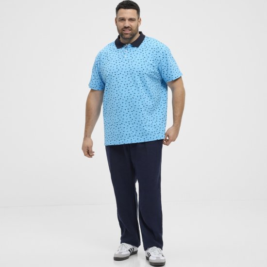North Latitude Polo Pique Printed Turquoise - Πόλο μπλουζάκια - Aνδρικά μπλουζακια πολο μεγάλα μεγέθη