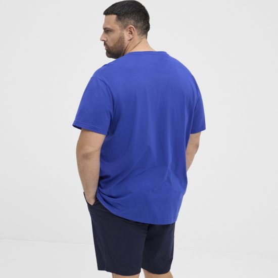 North Latitude T-shirt Printed Short Sleeve Blue - Μακό μπλουζάκια - Aνδρικά μπλουζεσ μεγάλα μεγέθη