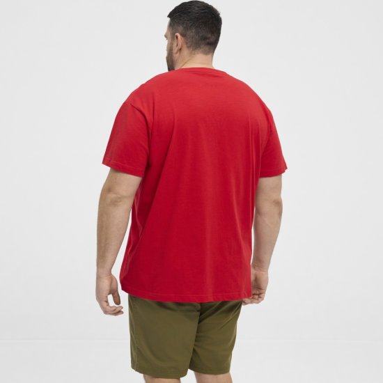 North Latitude T-Shirt Printed Short Sleeve Red - Μακό μπλουζάκια - Aνδρικά μπλουζεσ μεγάλα μεγέθη