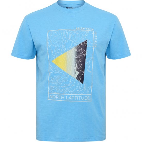 North Latitude T-Shirt Printed Turquoise - Μακό μπλουζάκια - Aνδρικά μπλουζεσ μεγάλα μεγέθη