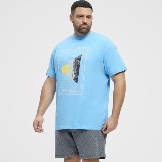 North Latitude T-Shirt Printed Turquoise - Μακό μπλουζάκια - Aνδρικά μπλουζεσ μεγάλα μεγέθη