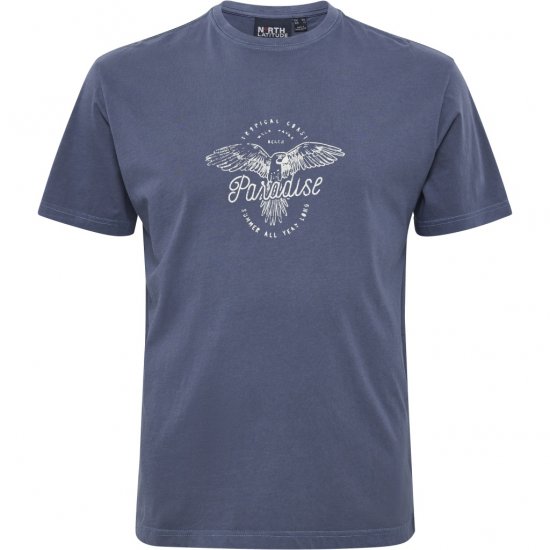 North Latitude T-Shirt Printed Navy - Μακό μπλουζάκια - Aνδρικά μπλουζεσ μεγάλα μεγέθη