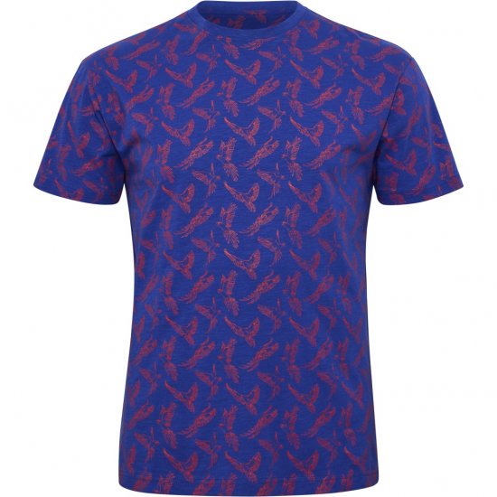 North Latitude T-Shirt Printed Allover Blue - Μακό μπλουζάκια - Aνδρικά μπλουζεσ μεγάλα μεγέθη