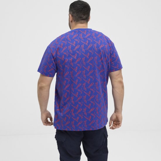 North Latitude T-Shirt Printed Allover Blue - Μακό μπλουζάκια - Aνδρικά μπλουζεσ μεγάλα μεγέθη