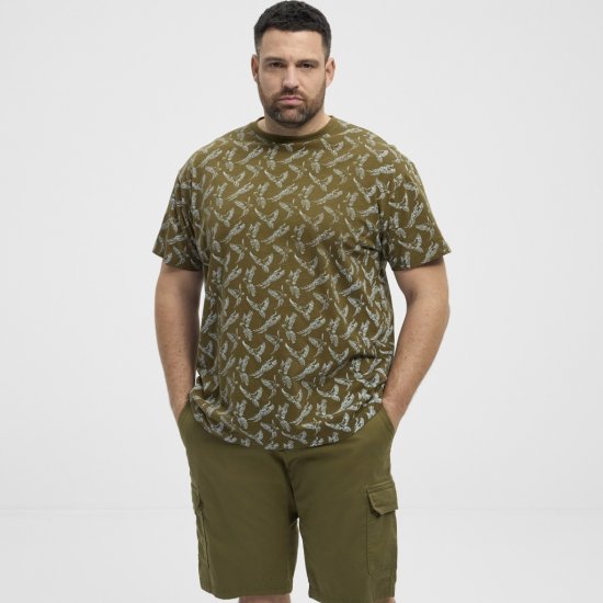 North Latitude T-shirt Allover Printed Green - Μακό μπλουζάκια - Aνδρικά μπλουζεσ μεγάλα μεγέθη