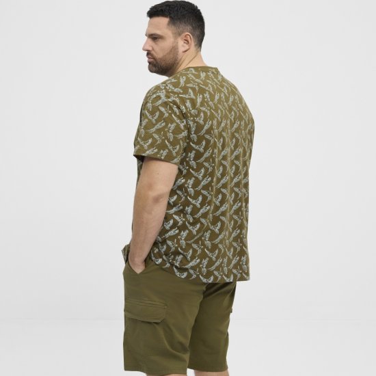 North Latitude T-shirt Allover Printed Green - Μακό μπλουζάκια - Aνδρικά μπλουζεσ μεγάλα μεγέθη