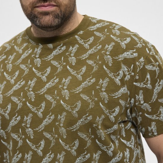 North Latitude T-shirt Allover Printed Green - Μακό μπλουζάκια - Aνδρικά μπλουζεσ μεγάλα μεγέθη
