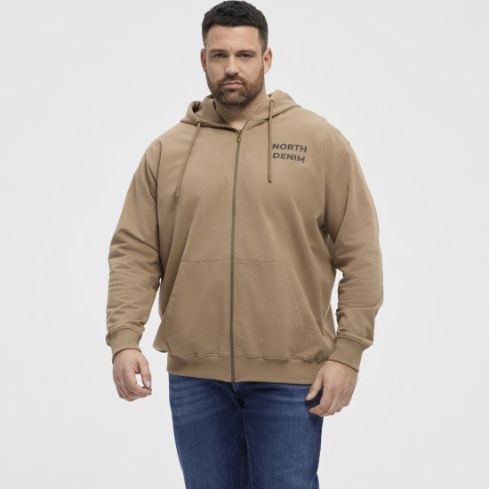 North Latitude Hoodie with Zipper Dark Sand TALL - TALL Φούτερ - 